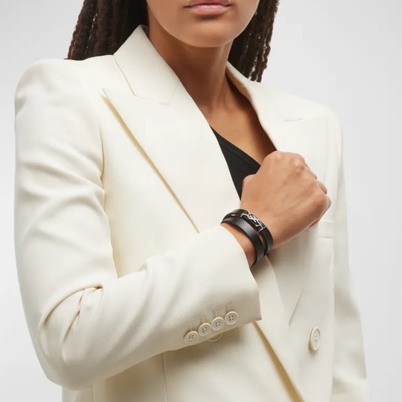 NEW YSL Opyum Leather Unisex double wrap luxury bracelet M - Picture 6 of 9